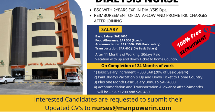 dialysis nurse job vacancy saudi arabia