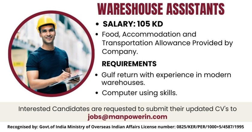 Warehouse Assistant Job Opportunity in Kuwait