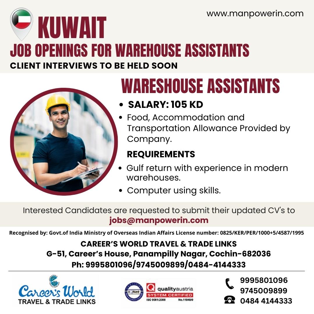 Warehouse Assistant Job Opportunity in Kuwait